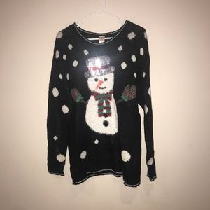 Snowman black christmas sweater